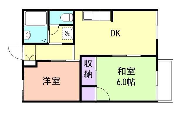 ファミリーハイツI(2DK/2階)の間取り写真