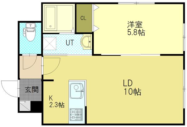 HILLSGARDEN新札幌(1LDK/8階)の間取り写真