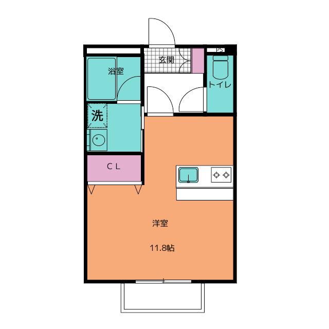 シティハイム城南A(ワンルーム/2階)の間取り写真
