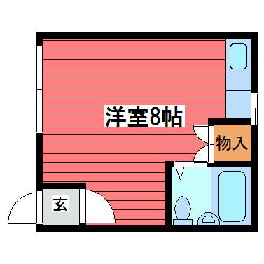 コーポフロンティア(ワンルーム/2階)の間取り写真