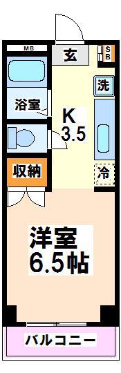 カサプラタ(1K/3階)の間取り写真