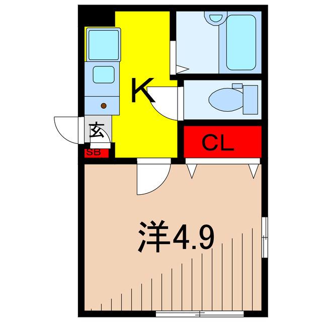 PONTD`ORII(1K/2階)の間取り写真