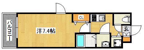 RESIDENCETAKAMIYA(1K/2階)の間取り写真