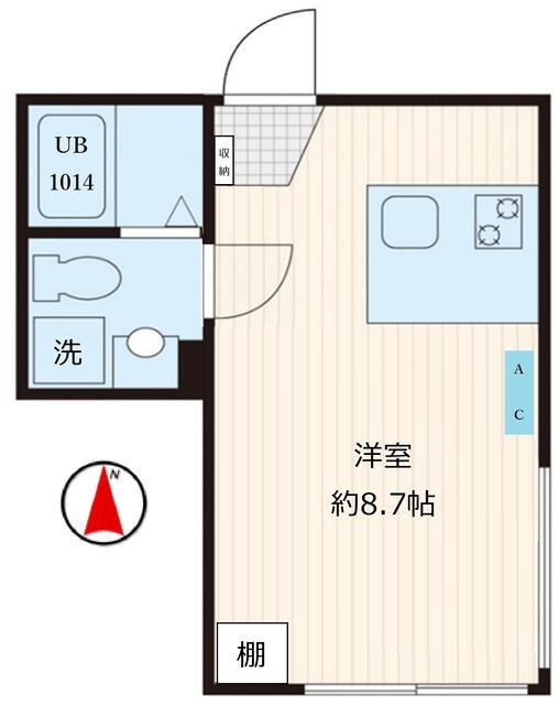 TRIAS731(ワンルーム/3階)の間取り写真