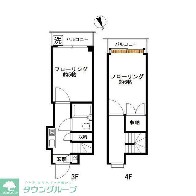 サンウッドパレス(2K/3階)の間取り写真