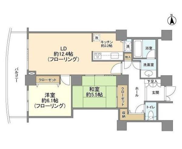 ザ・ガーデンタワーズ サンセットタワー(2LDK/4階)の間取り写真