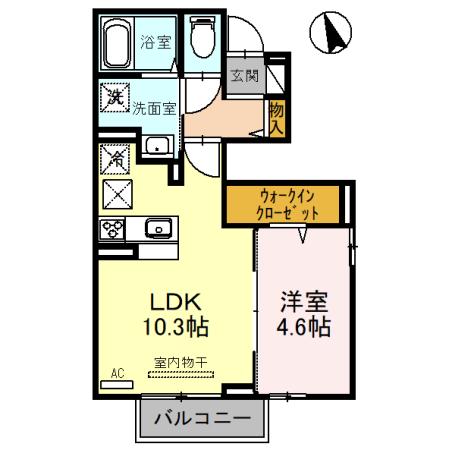 ヌーベルメゾン(1LDK/1階)の間取り写真