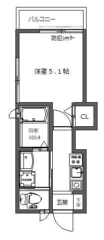 アベニール糀谷II(1K/2階)の間取り写真