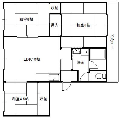 ハーメス・ミノオ(3LDK/2階)の間取り写真