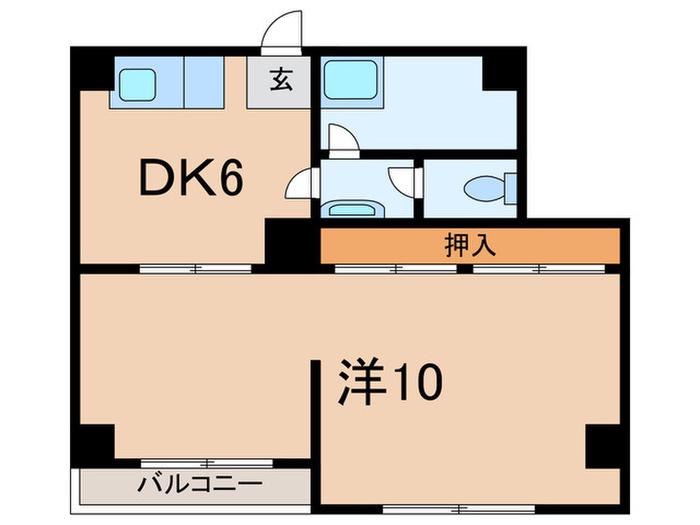 クリーンハイツ大原(1DK/3階)の間取り写真