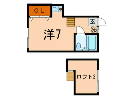 壱番館小林(ワンルーム/2階)の間取り写真