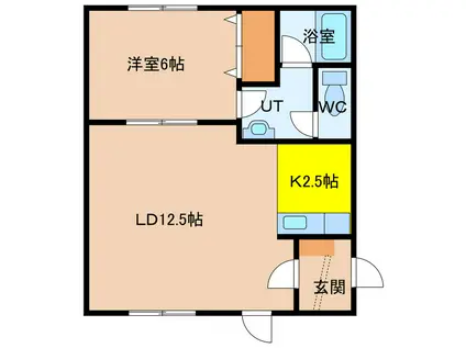 メゾンカイトII(1LDK/1階)の間取り写真