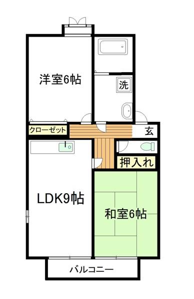 ベルメゾンII(2LDK/1階)の間取り写真