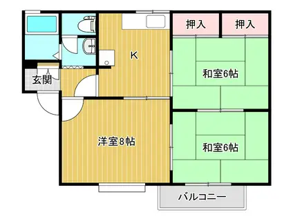メゾン松波A(3K/2階)の間取り写真