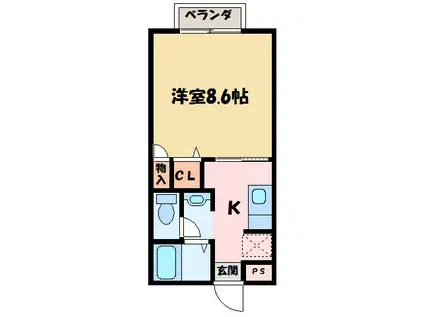 シャーメゾン坂井町(1K/1階)の間取り写真