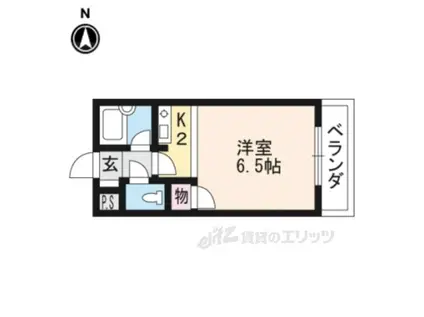 アルカディア高辻(ワンルーム/3階)の間取り写真