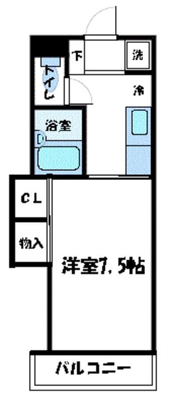 メゾンジュネス(1K/3階)の間取り写真