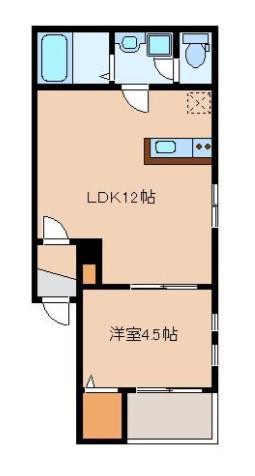 クレア名島(1LDK/3階)の間取り写真