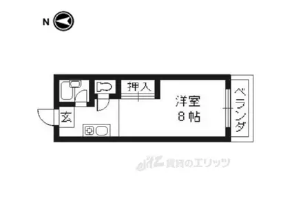 サンパレス山崎(1K/4階)の間取り写真