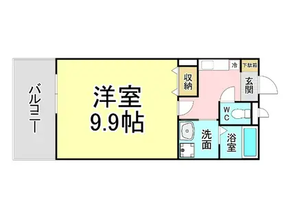 アムールREVE(1K/2階)の間取り写真