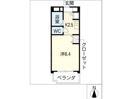 ラフィネ・アビタシオン(1K/3階)の間取り写真