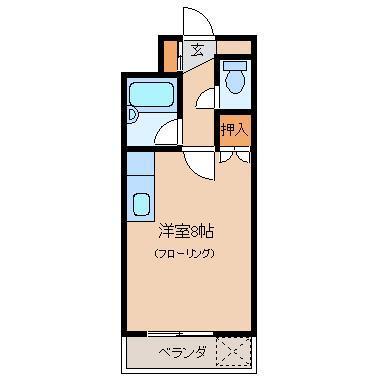 ガーデンハイム清武(ワンルーム/3階)の間取り写真
