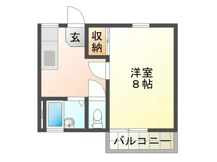 シャルマンK(1K/2階)の間取り写真