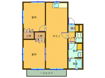 キャトル紫原A(2LDK/2階)の間取り写真