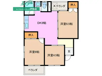 古川アパート(3DK/2階)の間取り写真