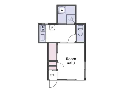 幸栄ハイツ(1K/2階)の間取り写真