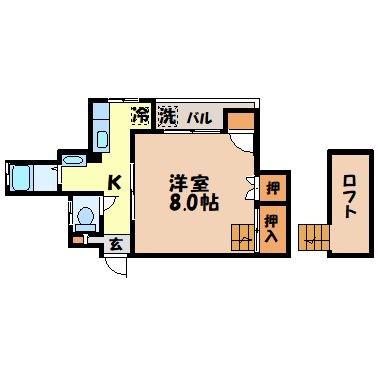 アールグレイ若竹(1K/3階)の間取り写真