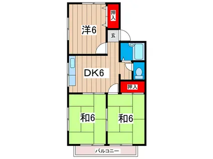 菊池ハイツ(3DK/2階)の間取り写真