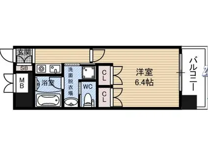 サムティ三国本町レジデンス(1K/7階)の間取り写真