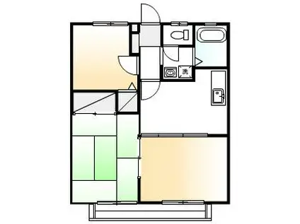 シティ加茂川 B棟(3DK/2階)の間取り写真