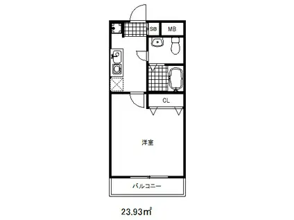 ピエタテール上沢(1K/2階)の間取り写真