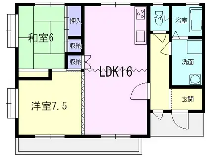 ウィルコーポ(2LDK/2階)の間取り写真