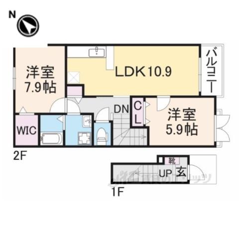 プリムローズ(2LDK/2階)の間取り写真