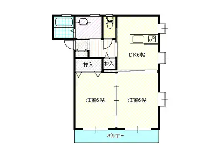シャルマンタケタ(2DK/3階)の間取り写真