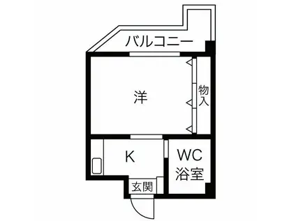 ビッグ1神戸(1K/2階)の間取り写真