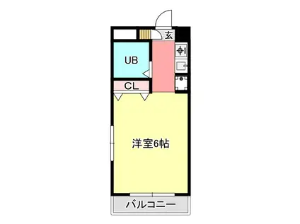 エクセランス岐阜西(ワンルーム/3階)の間取り写真