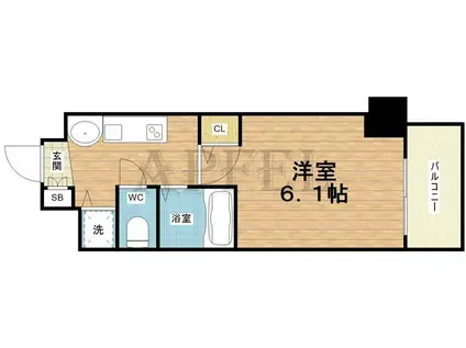 プレサンス大阪城公園パークプレイス(1K/3階)の間取り写真