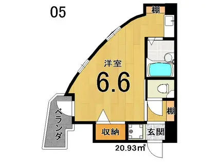 ホームズさいいん(1K/7階)の間取り写真