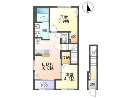 エトワール キリ(2LDK/2階)の間取り写真