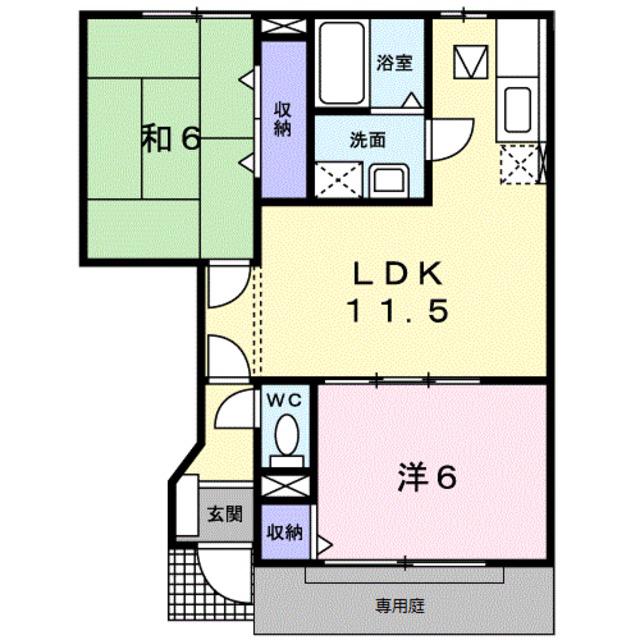 シャルマン2(2LDK/1階)の間取り写真