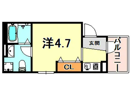 シュークリア東灘(ワンルーム/2階)の間取り写真