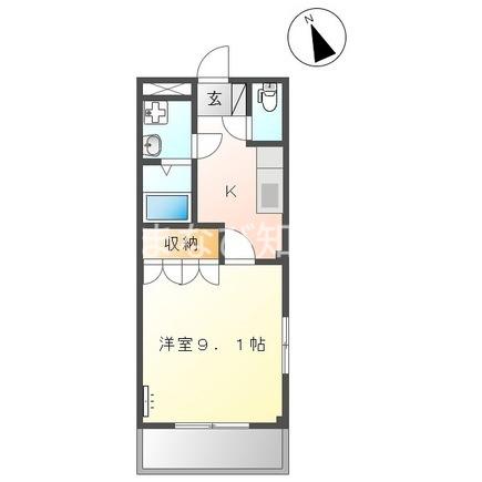 サンシャインアイ(1K/2階)の間取り写真