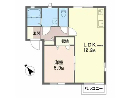 メゾン・ド・エフ(1LDK/2階)の間取り写真