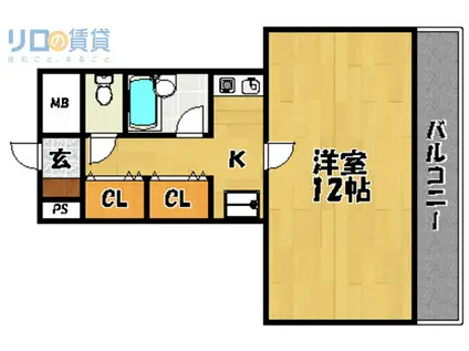 CASA SHINWA(1K/3階)の間取り写真
