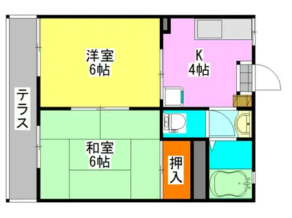 WIN HAZAMA(2K/1階)の間取り写真