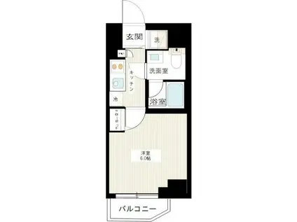 ラヴェニール横浜蒔田(1K/4階)の間取り写真